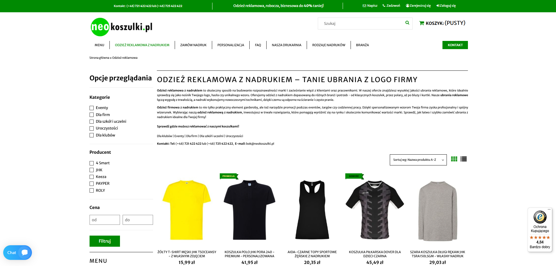 T-shirty, bluzy, kurtki - co wybrać na odzież firmową z nadrukiem?