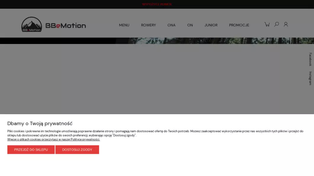 Zrzut ekranu strony firmy Internetowy sklep rowerowy Bielsko-Biała | BBeMotion