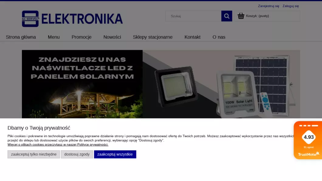 Zrzut ekranu strony firmy Gi Servel - elektronika
