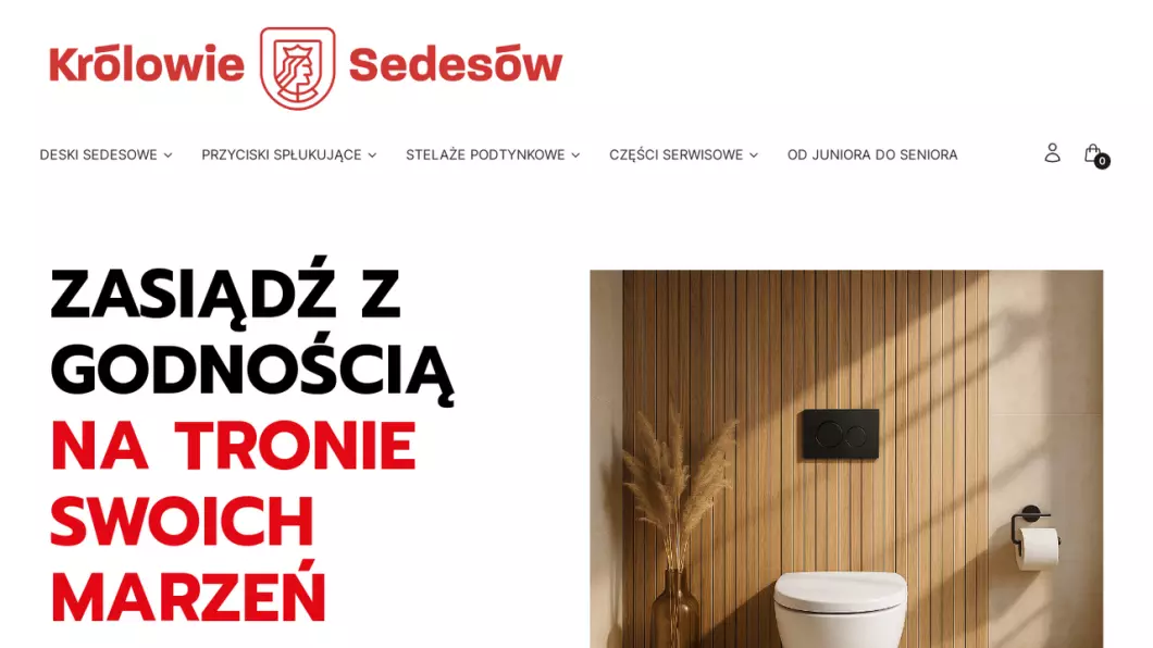 Zrzut ekranu strony firmy Królowie Sedesów