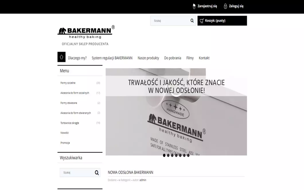 Zrzut ekranu strony firmy BAKERMANN