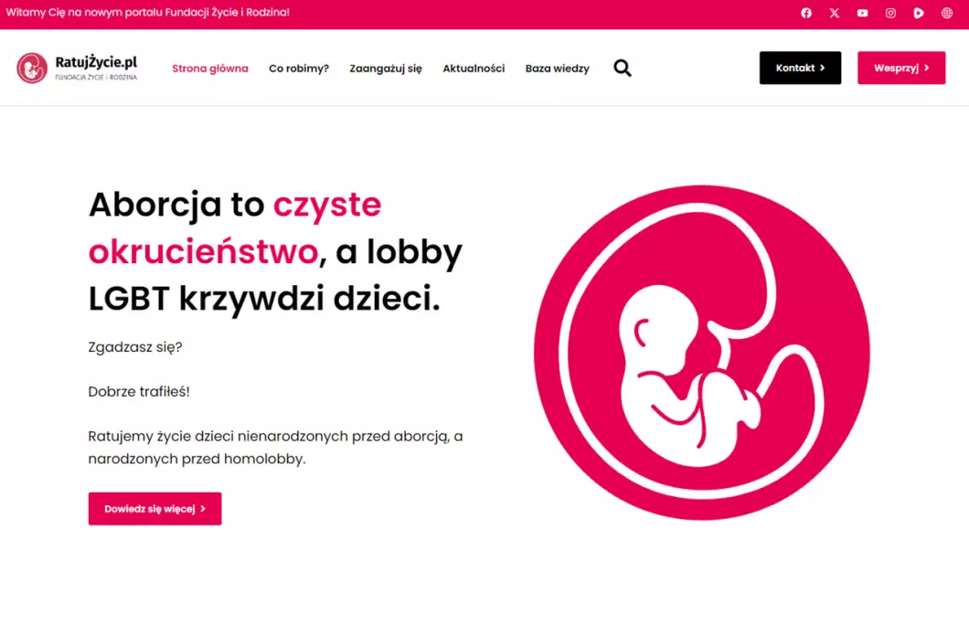 Zrzut ekranu strony firmy RatujŻycie.pl