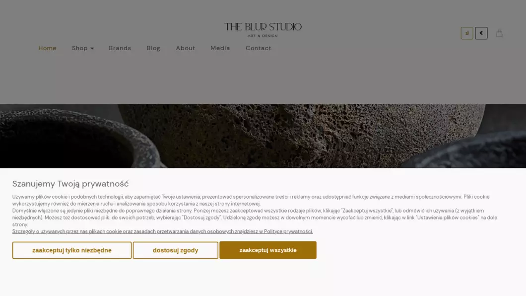 Zrzut ekranu strony firmy Ceramika do domu, ozdoby Premium | THE BLUR STUDIO