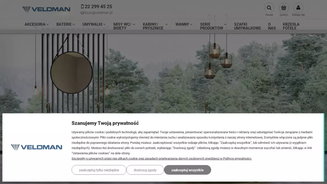 Zrzut ekranu strony firmy veldman.pl