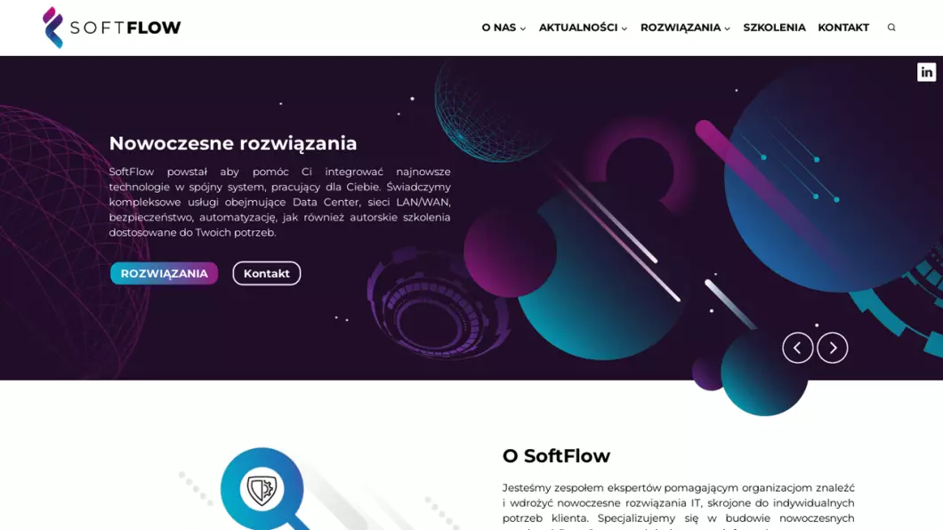 Zrzut ekranu strony firmy SoftFlow