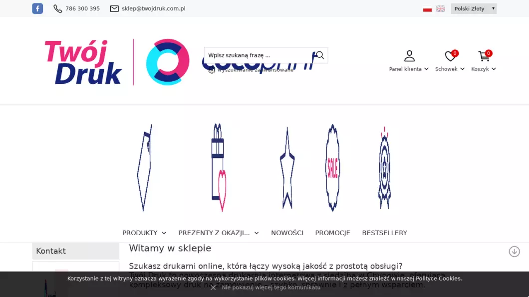 Zrzut ekranu strony firmy Twój Druk