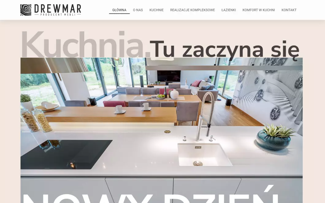 Zrzut ekranu strony firmy Drewmar