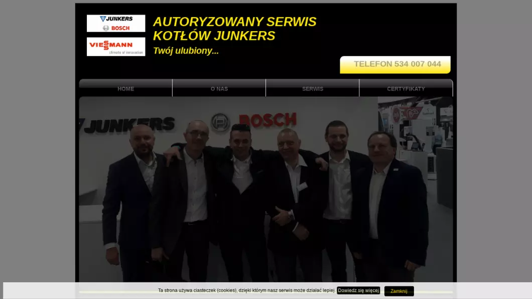 Zrzut ekranu strony firmy ZIM-GAZ Legionowo