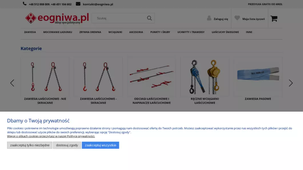 Zrzut ekranu strony firmy eogniwa.pl