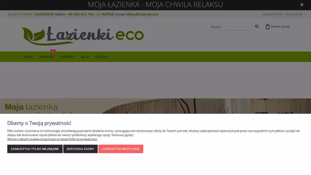 Zrzut ekranu strony firmy Salon łazienek i płytek TGS Śląśk