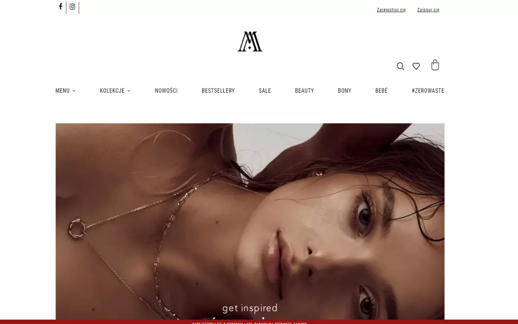 Zrzut ekranu strony firmy Sklep internetowy z biżuterią Alicja&Maria Jewellery