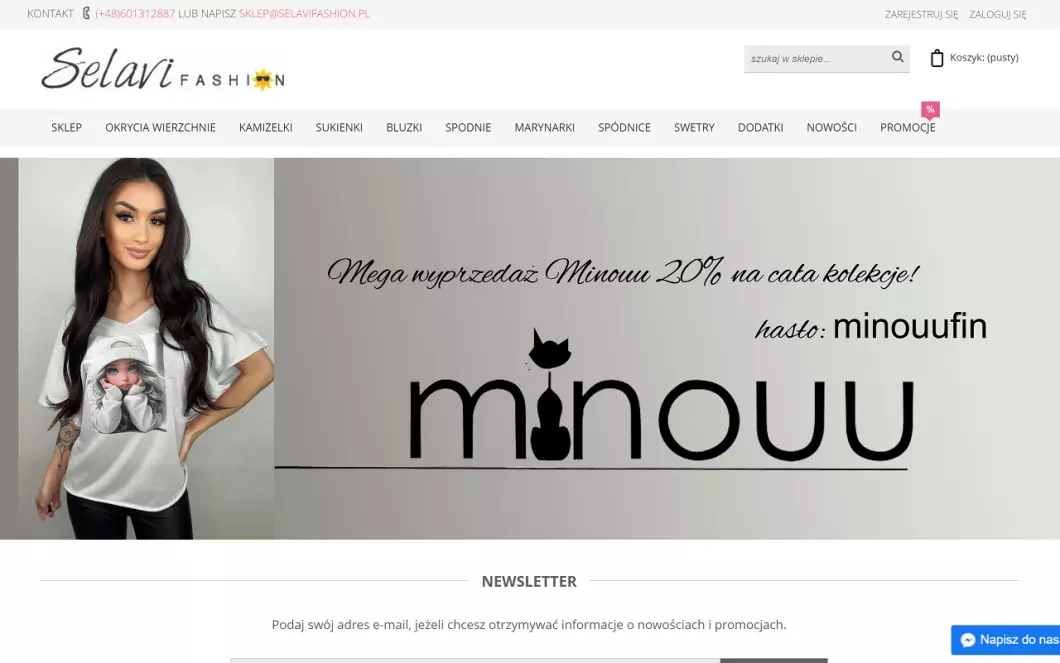 Zrzut ekranu strony firmy Butik damski - Selavifashion