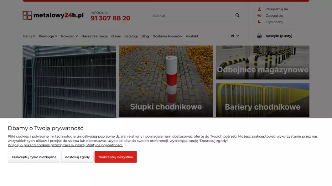 Zrzut ekranu strony firmy Sklep Metalowy24h